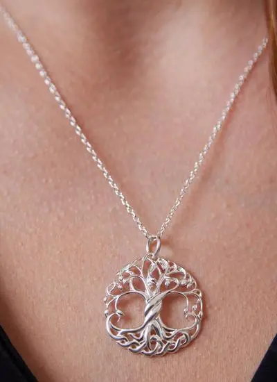 Sterling Silver Swirling Tree of Life Pendant 